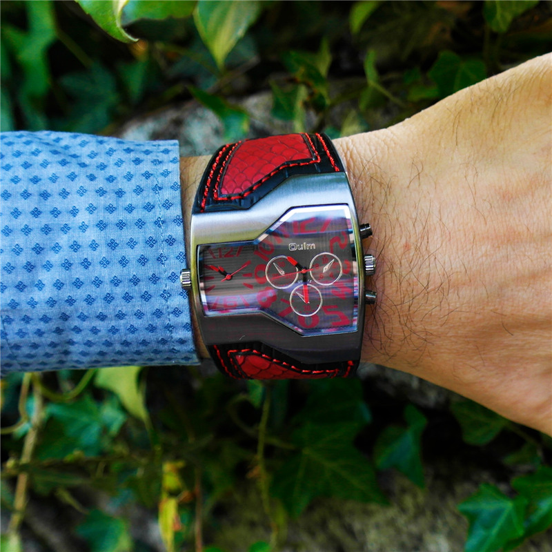 Luxury Watch Zone - Oulm HP1220นาฬิกาควอตซ์ชายกลางแจ้งนาฬิกาข้อมือสปอร์ต2 Time Zone Mens Designer