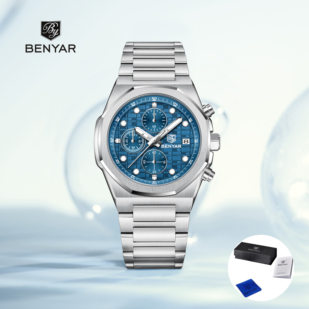 Luxury Watch Deals - นาฬิกาข้อมือผู้ชาย BENYAR รุ่นใหม่ปี 2025 นาฬิกาควอตซ์สุดหรู นาฬิกาโครโนกราฟสำหรับผู้ชาย