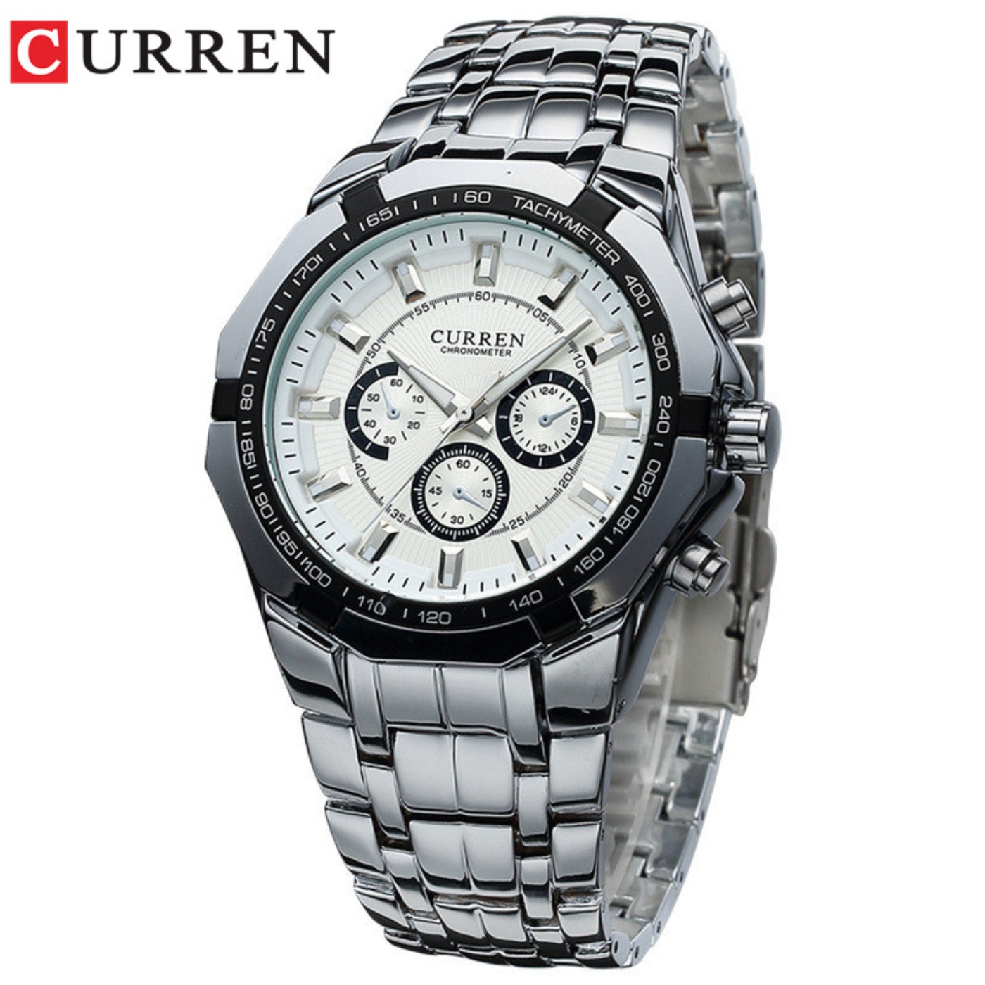 Luxury Watch Deals - CURREN ผู้ชายแบรนด์หรูทหารกีฬาบุรุษนาฬิกาเหล็กควอตซ์นาฬิกาผู้ชายนาฬิกากันน้ำธุรกิจนาฬิกาเรลิโอ มาสคูลิโน