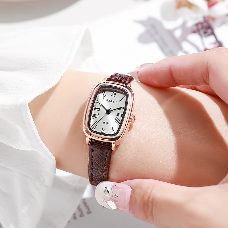 Luxury Watch Vintage - แฟชั่นนาฬิกาควอตซ์ผู้หญิง Vintage Luxury ของขวัญนาฬิกาสุภาพสตรีสายหนังรูปสี่เหลี่ยมผืนผ้า Dial นาฬิกาข้อมือ