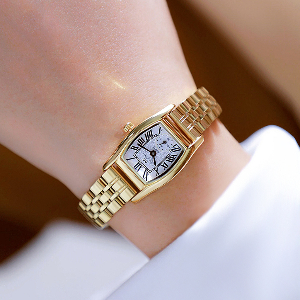 Luxury Watch Cartier - BS นาฬิกาผู้หญิงอเนกประสงค์สไตล์ย้อนยุคแบรนด์หรูหนังสายเหล็กกันน้ำสุภาพสตรีแฟชั่นนาฬิกาควอตซ์นาฬิกาของขวัญ