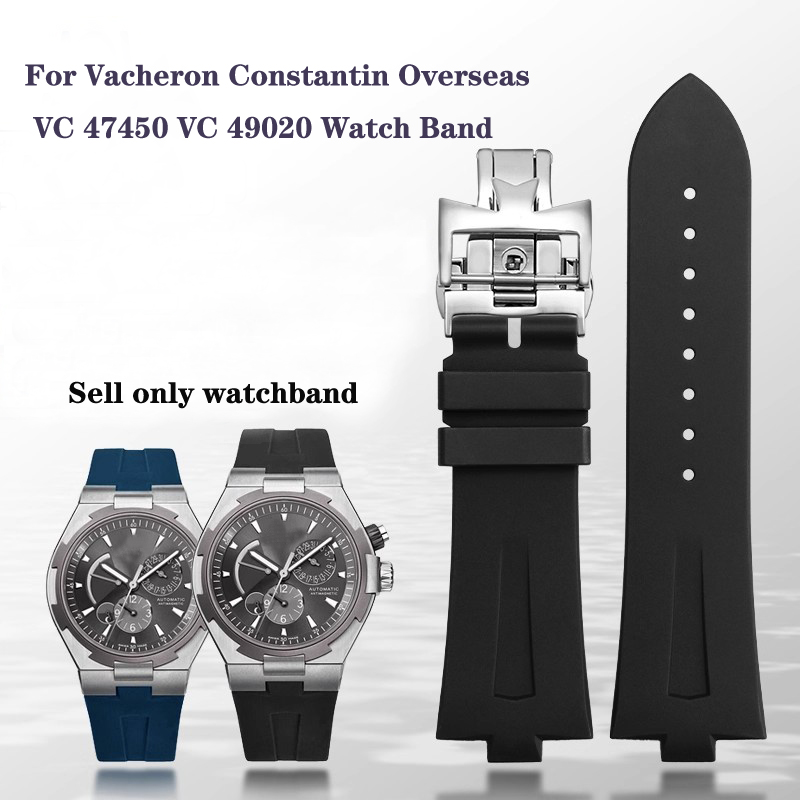 Luxury Watch Constantine - สายนาฬิกายางซิลิโคนสำหรับวาเชรอน คอนสแตนติน โอเวอร์ซีส์ VC 47450 VC