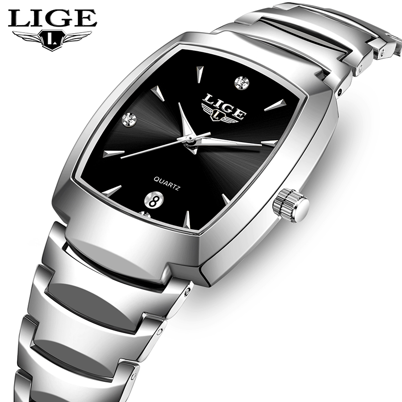 Luxury Watch Quartz - LIGE นาฬิกาผู้หญิงธุรกิจหรูหราสุภาพสตรีนาฬิกาหญิงนาฬิกากันน้ําแฟชั่นควอตซ์นาฬิกาเรียบง่ายสําหรับ Wome montre femme +
