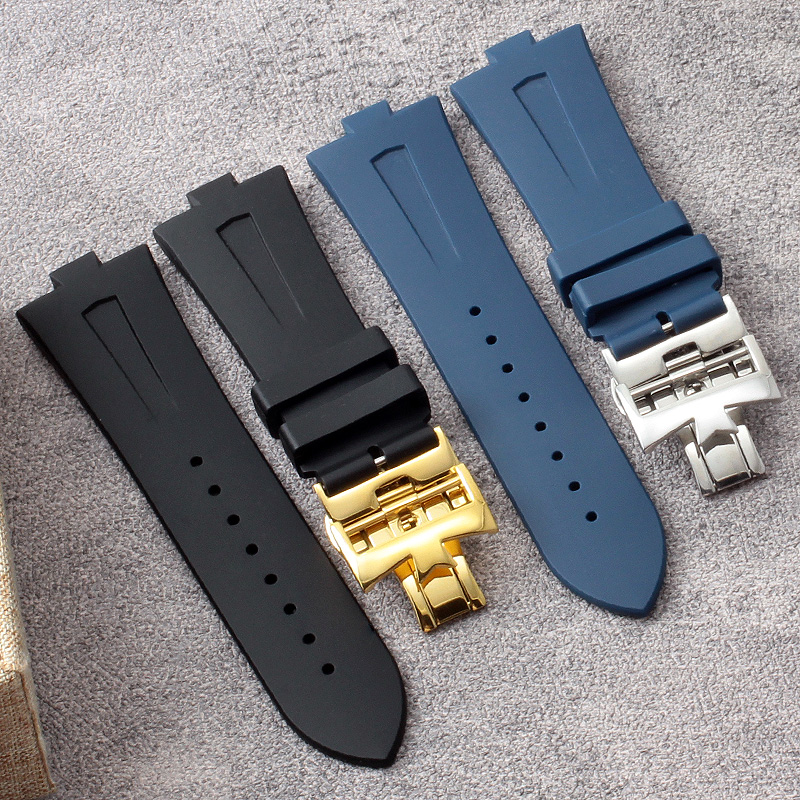 Luxury Watch Constantine - สายนาฬิกาข้อมือซิลิโคนยางสำหรับ Vacheron Constantin VC 47450 49020สายนาฬิกาผู้ชายระบายอากาศได้ดีสุดหรูขนาด25มม.