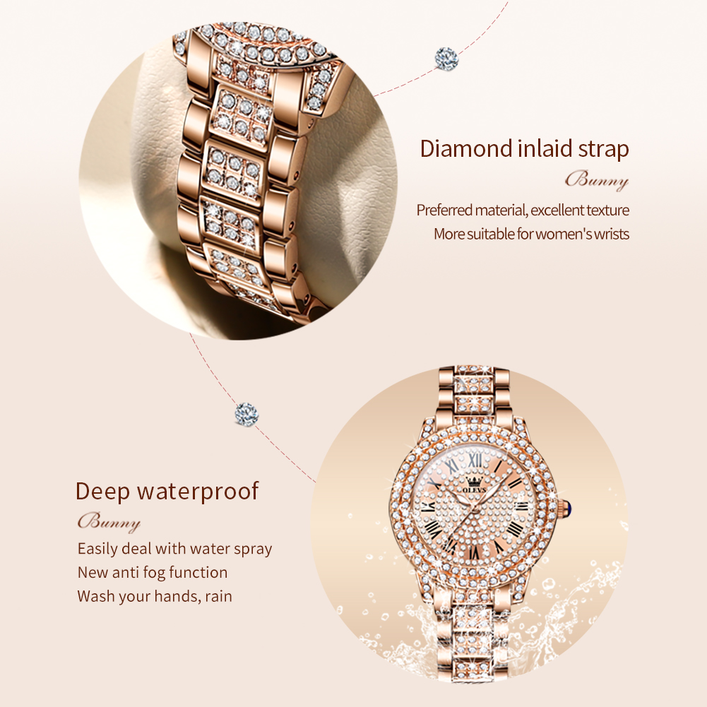 OLEVS 9943 หรูหราเพชร Original - Luxury Watch Deals บทวิจารณ์และราคา